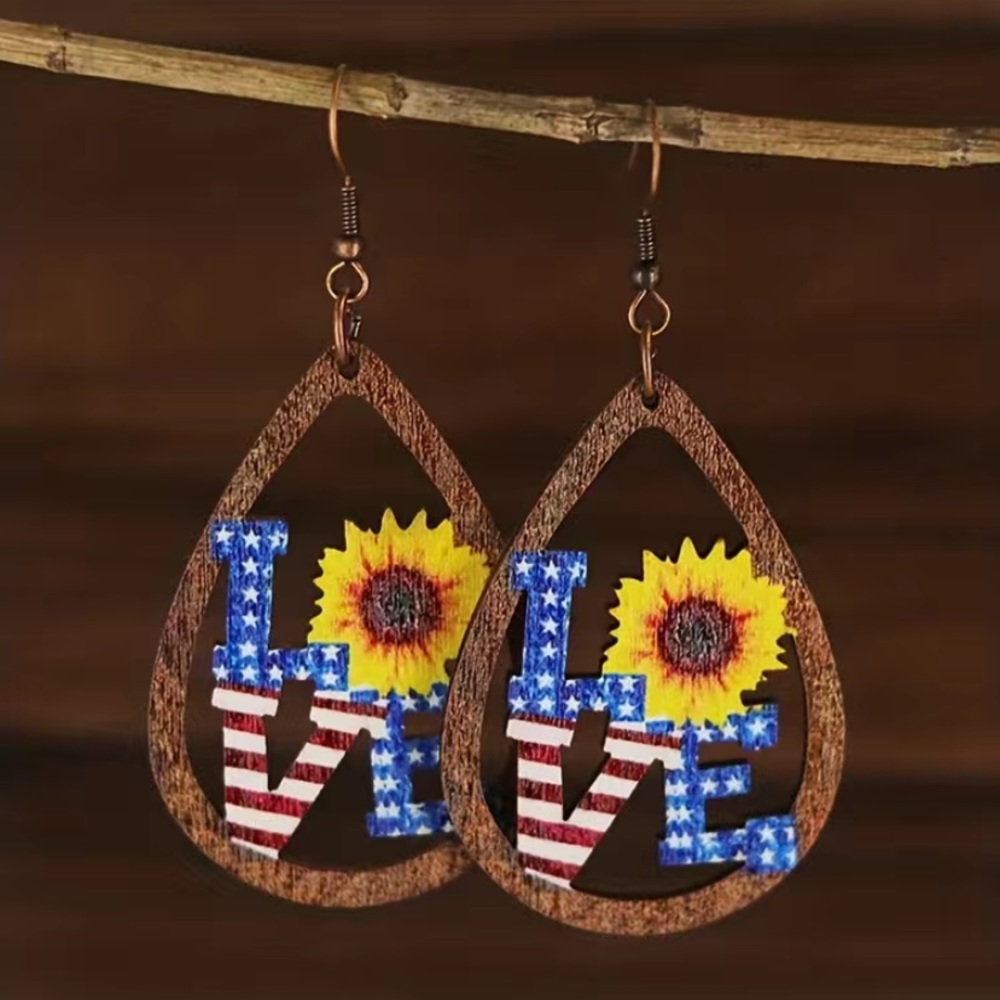 Nwt Love sunflower dangle earrings!